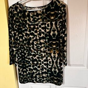 Cato Black and Green Patterned Blouse